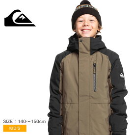 ＼セール★クーポン配布中／ クイックシルバー MISSION BLOCK YOUTH JK ジャケット キッズ ベージュ ブラック 黒 QUIKSILVER KJK243410 アウター 子ども用 スノボ スノーボード ウェア ジュニア アウター 防寒 耐水 リサイクル素材 中綿 カラーブロック 冬季スポーツ