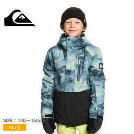 クイックシルバー スノーボード ジャケット ジャケット キッズ ブルー 青 ネイビー 紺 QUIKSILVER MISSION PRINTED BLOCK YOUTH JK EQBTJ03196 アウター 子ども用 スノボ スノーボード ウェア ジュニア アウター 防寒 耐水 リサイクル素材 国内正規品