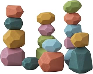 Promise Babe 積み木 木製 立体ブロック 18個 カラフル 木のおもちゃ つみき 知育玩具 赤ちゃん 早期開発 指先訓練 誕生日プレゼント ギフト 出産祝い