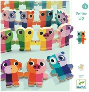 知育玩具 3歳 ドミノ倒し ブロック 木製 積み木 2歳 動物 並べる 色合わせ [ DJECO ジェコ ドミノアップ ](DJ01641)