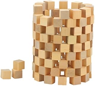 ST TS 木製 積み木 キューブ ブロック天然 原木 無着色 子供 算数 体積 図形問題 小学生 つみき 100個セット