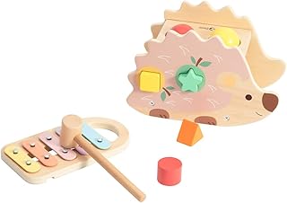 Classic World クラシックワールド ヘッジホッグ パウンディング ベンチ ハンマー おもちゃ 叩くおもちゃ ハンマートイ ボール落とし ハリネズミ シロフォン 知育玩具 1歳 木のおもちゃ (CL20137)