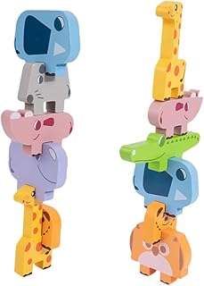Totority 1 セット 動物の積み木 幼児のおもちゃ のおもちゃ 屋外のおもちゃ たち ゲーム のための 木製動物スタッキングおもちゃ キッズスタッキングおもちゃ 早期学習おもちゃ