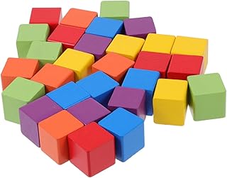 JOINPAYA 60個 カラーブロック 知育ブロック遊具 積み木おもちゃ ブロックキューブ 知育キューブブロックのおもちゃ 木製の積み木 面白い積み上げおもちゃ Colorful