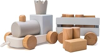 TAOTAO 積み木 のせて・ひっぱって・たのしい クラウントレイン 赤ちゃん おもちゃ (blue)