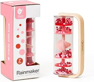 Classic World クラシックワールド レインメーカー レッド レインスティック 雨音 音が出るおもちゃ 楽器 知育玩具 2歳 レインボースティック ラトル 木製 プレゼント クリスマス CL40531