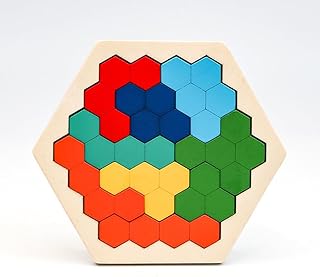 木製パズル 型はめパズル 木製テトリスパズル 6歳 7歳 色と形で図形感覚を育てる アルファベット学習 形合わせ おもちゃ 幼児用木製ジグソーパズル 積み木パズルル教育おもちゃ 色認識 男の子 女の子おもちゃ （蜂の巣の形です）