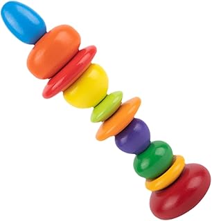 Totority 1 セット 積み石 石積みブロック カラフルなブロック積み上げおもちゃ キッズプレイセット 子供向けのおもちゃ 子供のブロックゲームのおもちゃ 積み木を積む 木製 Colorful