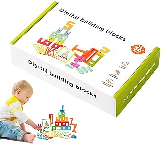 数字積み木 - 数字積み木おもちゃ、木製数字積み木積み木 | ビスタプリント家庭と発達のための学校での学習活動ブロック幼児木製カウントブロック天然木ビルディングブロックセット子供のためのインタラク