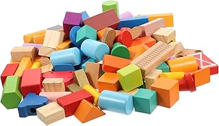 Totority 100個 知育 色認識ブロック のブロックのおもちゃ インテリジェンス ジオメトリック ブロック 色形認識ブロック の幾何学的なブロック 積み木の学習 木製