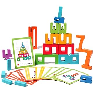 子供用ブロック数字おもちゃ、デジタル積み木 - 木製スタッキング積み木,積み木積み木 積み木番号1～10 積み木用 バランスおもちゃ 3歳以上の男の子 女の子向け