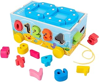 形状選別キューブ、木製形状選別機,デジタル積み木かわいいクリエイティブな積み木おもちゃ - 形状選別機 木材 楽しい早期学習 数えゲーム 子供 男の子 女の子向け