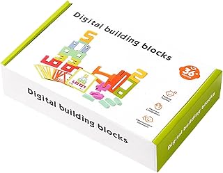 数字の積み木、 木製デジタルビルディングブロック組み立てられた子供の集中的な想像力トレーニング教育玩具、赤ちゃんのための 0-3 歳のパズルスタッキングおもちゃ, おもちゃビルディングブロックおもちゃ木製数字パズル - 数字の積み木おもちゃ - 男の子、女の子、0～3歳の子供向けの認知発達想像力トレーニングゲーム