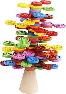 Totority 1 セット パズルブロック 向け積み木 キッズトレーニング遊具 赤ちゃんの積み木 回転スタッキングブロック 認知遊具 教育 のおもちゃ 知育 木製 Colorful