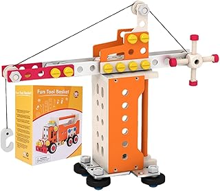 木製積み木 - 木製ナット、子供用建設ボルト |教育ロールプレイ玩具、子供用ツールセット、クリエイティブアセンブリナット建設ゲーム、インタラクティブツールセット 商品サイズ：約25.8×23×10.8cm