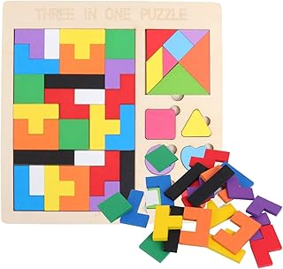 木製 テトリス 型はめ パズル 「ユニークな形状が多く飽きにくい」 (タイプB)