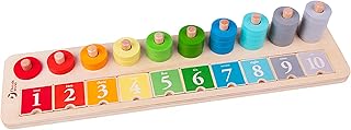 Classic World クラシックワールド カウンティング スタッカー スタッキングトイ 積み木 数える 棒通し 木製 3才 知育玩具 (CL54556)