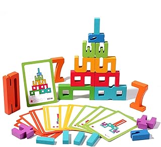 数字の積み木 - 木製数字パズル、古典的な木のおもちゃ | おもちゃ幼児の環境に優しい遊びブロック、丈夫な木製の学習形、色のブロック、想像力豊かな遊びとスキルの発達に最適です。