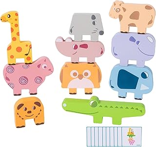 Nlrlo 積み木積み木,動物積み木 | ビスタプリント木製ブロック組み立て動物パズルおもちゃ,子供用木製動物ブロック並べ替えスタッキングおもちゃ