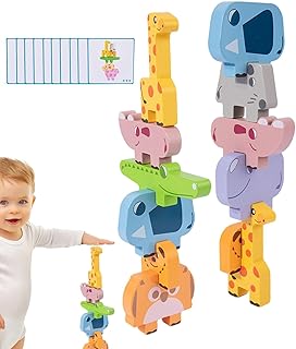 動物スタッキングおもちゃ木製ブロック、木製スタッキングおもちゃブロック,木製パズル動物スタッキング積み木 | 子供用動物バランスゲーム分類感覚玩具