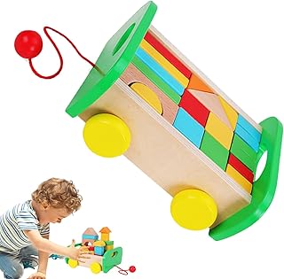 キッズ木製ブロック、木製積み木,木製積み木子供用木製組み立ておもちゃセット | 組み立て車のおもちゃ、就学前の学習アクセサリー、3歳以上の男の子、女の子向けの教育玩具。