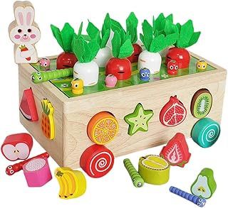 木玩社 モンテッソーリ 教育玩具 形合わせ木製おもちゃ 果物の認知 形はめ込み 農場大根抜き 磁石虫取りゲーム 男 の子 女の子 早期開発 指先訓練 誕生日 クリスマス プレゼント 入園祝い… (フルーツ)