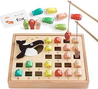let's make 積み木 釣りおもちゃ 知育玩具 英単語 多機能モンテッソーリ マグネット式 赤ちゃん おもちゃ 指先訓練 形合わせ 形認識 早期開発 英語勉強 男の子 女の子 誕生日プレゼント 入園お祝い
