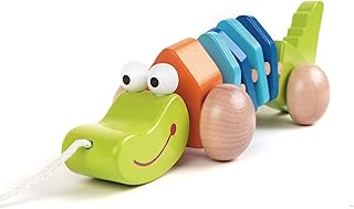 Classic World クラシックワールド プル クロコダイル 引っ張る おもちゃ プルトイ 引き車 知育玩具 1歳 赤ちゃん 歩くおもちゃ お散歩 動物 プレゼント (CL3301)