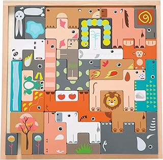 Promise Babe 動物パズル 31pc 積み木 知育玩具 木製テトリス 組み立て 木のおもちゃ 知育玩具 早期開発 教育おもちゃ ギフト誕生日 贈り物 子ども プレゼント 出産祝い