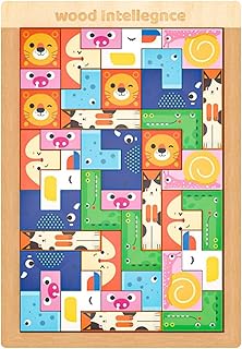 キッズビルディングブロック、キッズビルディングブロックおもちゃ - キッズ向け積み木木製積み木動物スタッキングおもちゃ,知育玩具 子供向けクリエイティブパズル組み立て玩具