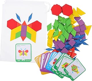 Totority 155個 タングラム toys トイ puzzle エニグマ 木のブロックのおもちゃ 認識おもちゃ の手のおもちゃ 積み木遊び 知育 木のおもちゃ 漫画ブロック 木製