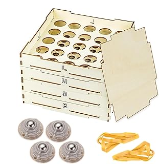 ブロック仕分けオーガナイザー - レンガ選別機 - 4 トレイおもちゃ収納ブロック仕分けオーガナイザー |積み木愛好家のための 3 つの異なるサイズの木製選別機 。風合いを残した自然な仕上げの木材は滑