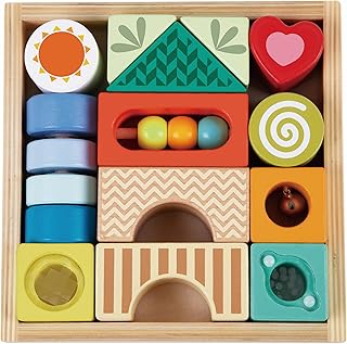 Classic World クラシックワールド エクスプロレイション ブロックス 積み木 ブロック 音の出るおもちゃ 知育 赤ちゃん 仕掛けおもちゃ ガラガラ 木製 1歳半 18か月 誕生日 プレゼント 出産祝い クリスマス (CL54174)