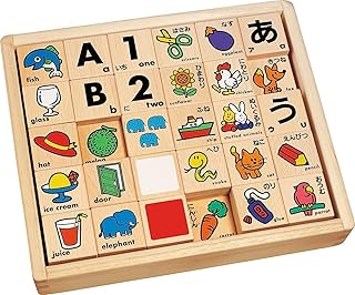 くもん出版(KUMON PUBLISHING) NEWもじつみきデラックスセット 木製 ひらがな 知育玩具 おもちゃ 3歳以上 KUMON WB-53