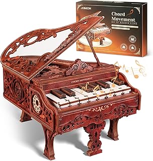 FUNPOLA 3Dパズル 動くピアノ 木製パズル 立体パズル 弾けるモデル 可動式模型 家の装飾 DIY楽器 子供と大人向け 知育玩具 贈り物 英語説明書付き 236PCS