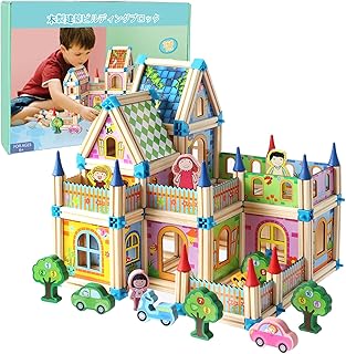 AOMIKS 組み立て おもちゃ 立体パズル ブロック 木製 ビルディングブロック 積み木 工作キット 知育玩具 男の子 女の子 脳トレーニング 創造力 思考力 想像力 空間認識能力 人気 ギフト 誕生日 クリスマス プレセント (グリーン)