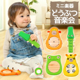 木のおもちゃ どうぶつ音楽会 おもちゃ 知育 木製 玩具 オモチャ 音の出るおもちゃ 教育玩具 出産祝い 誕生日 プレゼント ギフト 男の子 女の子 楽器 太鼓 ギロ カスタネット ハンドベル 鈴 赤ちゃん 子供 ベビー 幼児 こども 子ども アイムトイ