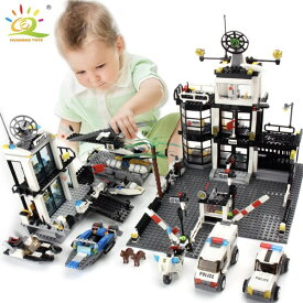 ＼P2倍★1/14まで／【全国送料無料】警察署 パトカー レゴ 互換性 ビルディング ブロックセット 子供用 プレイモービル