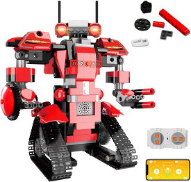 リモコンのブロック建築ロボット、知育玩具 子ども用リモコン工学科学教育用建築おもちゃキット、男の子と女の子のギフト、6歳以上に適しています (レッド)